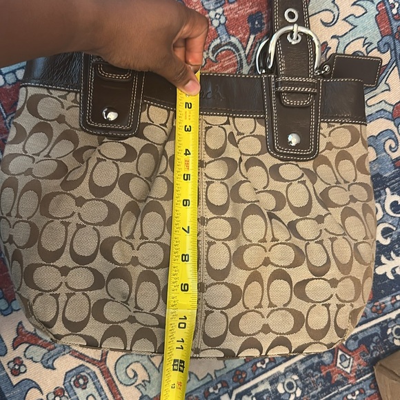 Coach Tan and Brown Signature  Canvas Shoulder Bag - Picture 17 of 17